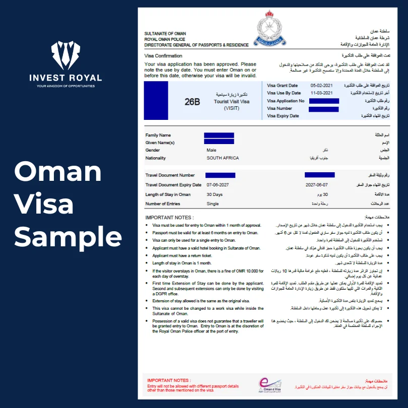 oman tourist visa charges